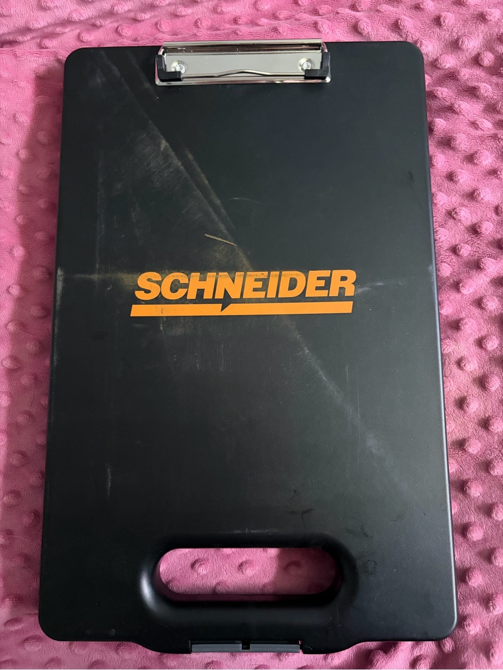 Schneider Black Clipboard Case with Orange Logo
